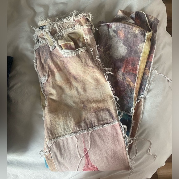 Jaded London pink and patterned Denim - Picture 2 of 4